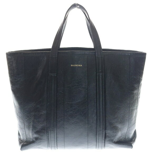 Balenciaga Handbags - BALENCIAGA Barbes Shopper Leather Tote Bag Black